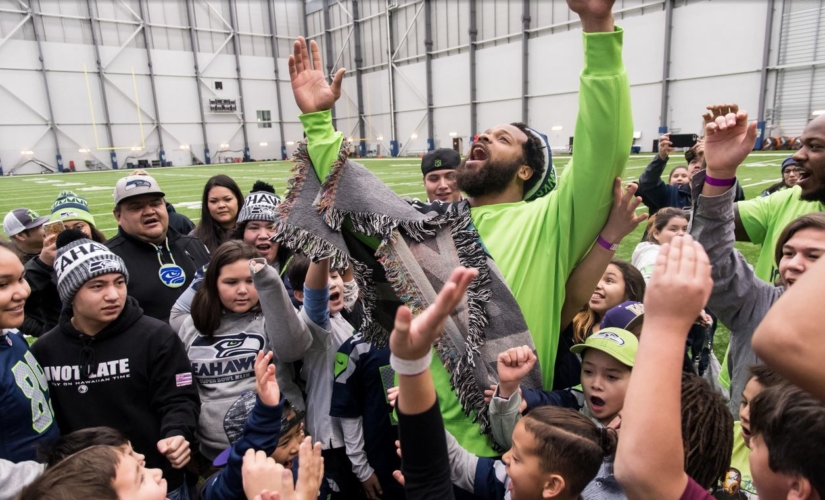 Native American Youth Join Michael Bennett at Seahawks Headquarters